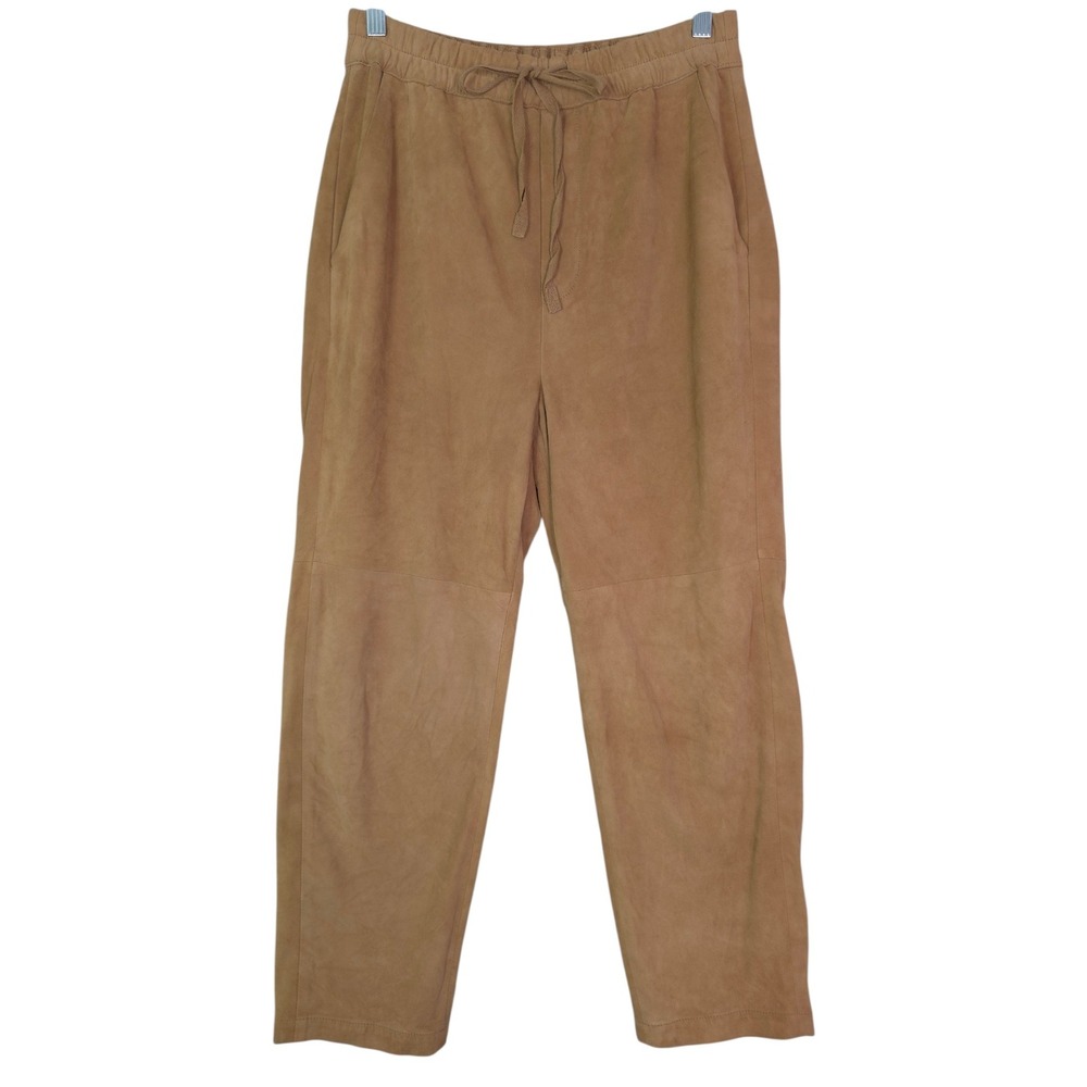 Vince Suede Track Pant Women's XS Tan 100% Goat Leather Silk Lined